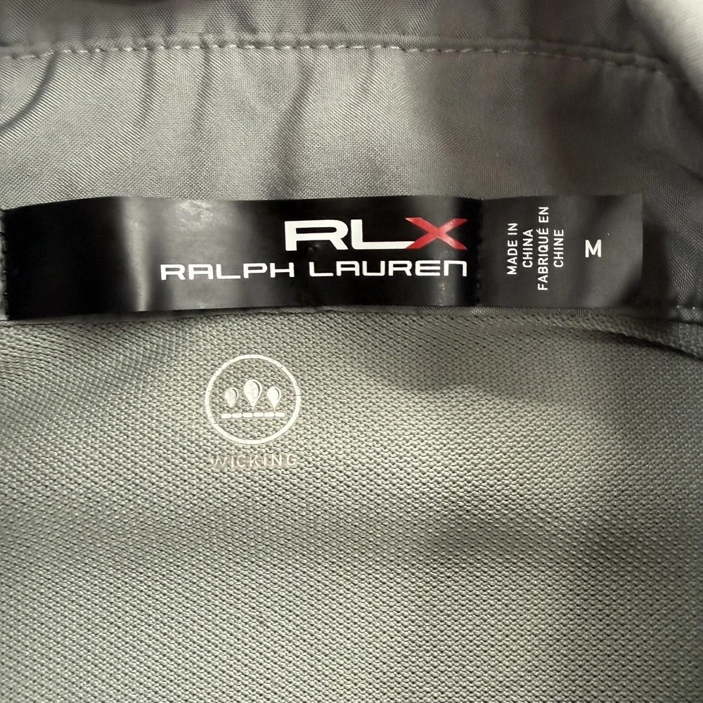 RLX Ralph Lauren Polo Shirt Mens Medium Gray Wicking Golf Performance Stretch